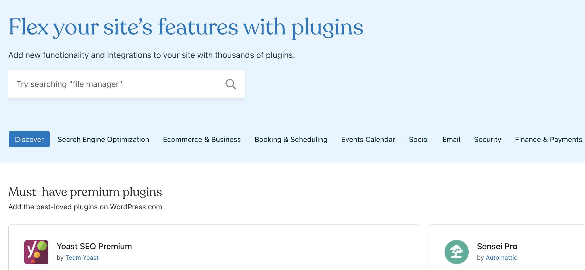 Screenshot of WordPress plug in library on the WordPress website